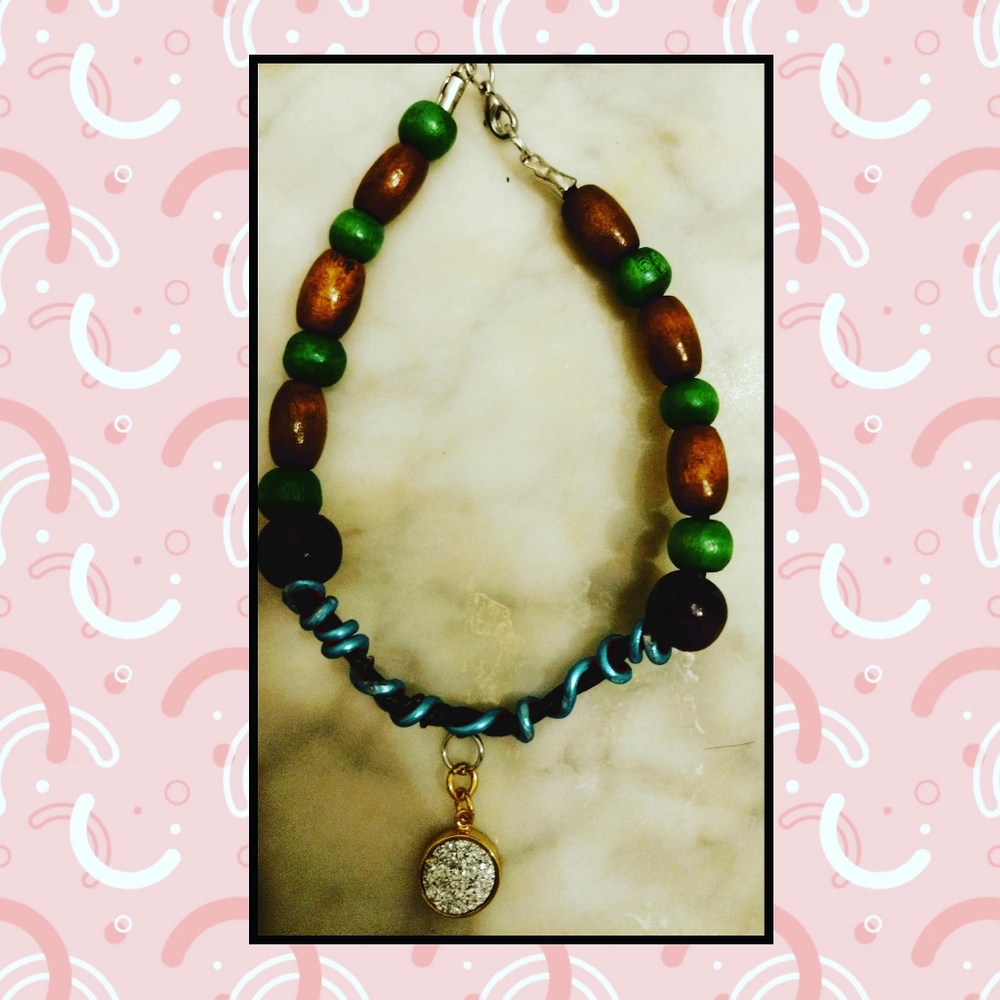 Cute Bracelet - Wood Spark 🔥 Blue 💙 Leather